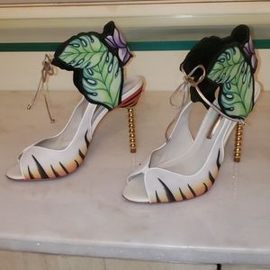 Sophia Webster floral print sandal rosalind gold